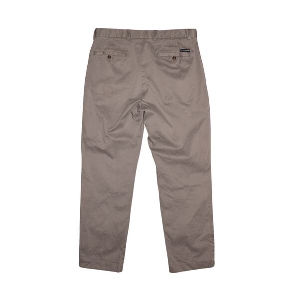 BROOKS BROTHERS‎ $118 Clark Fit Gray Flat Front Straight Leg Chino Pant Men's 33 - Picture 2 of 4